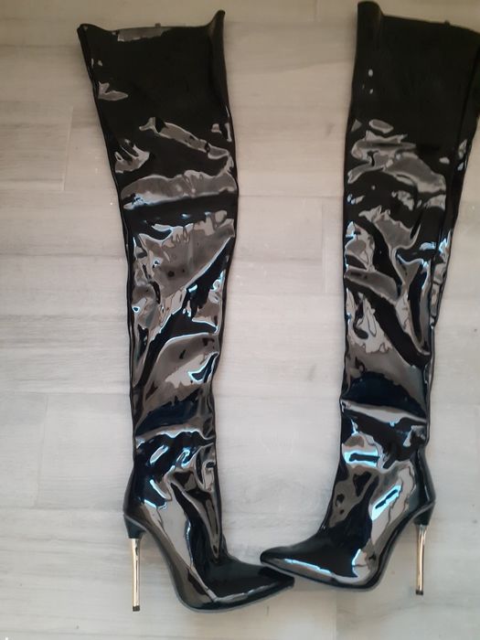 Сексі лакові ботфорти стріпи