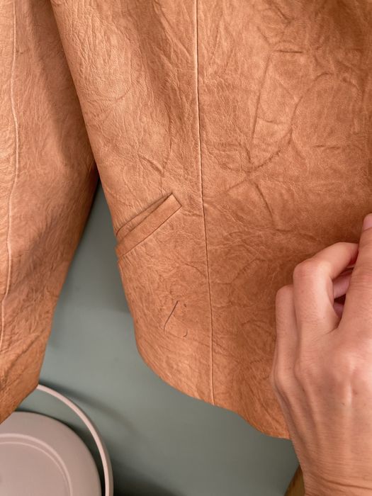 Casaco de pele castanho