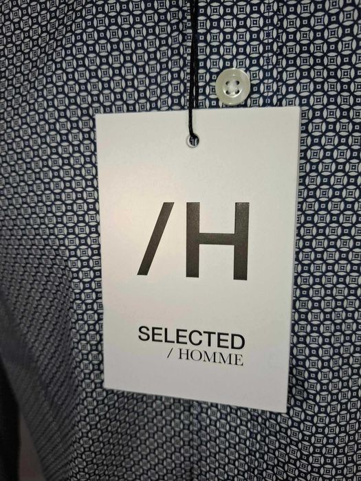 SELECTED HOMME Slim Nowa Koszula Męska L 42 Oryginalna Bawełna 100%