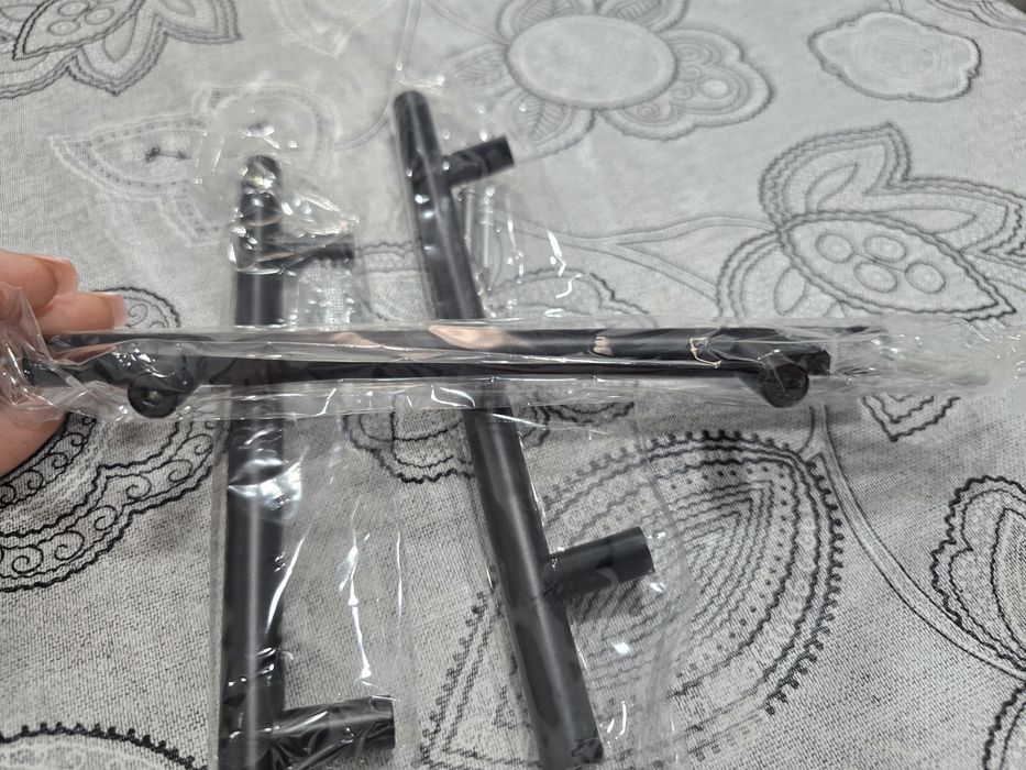 Conjunto De 3 puxadores pretos de 13 cm