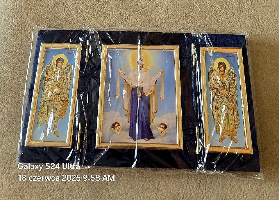 Ikona TRYPTYK prawosławny ARCHANIOŁ Michał i Gabriel. MB POKROW