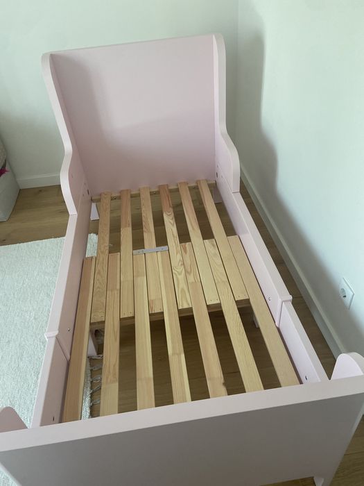 Cama BUSUNGE extensível, rosa claro, 80x200 cm