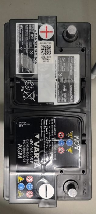 Akumulator 92ah 860a AGM Varta a4 b8