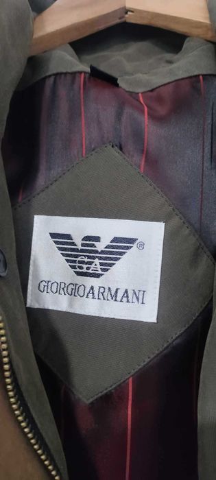Casaco Giorgio Armani XL comprido 2 em 1 – Verde Azeitona/Castanho - Premium