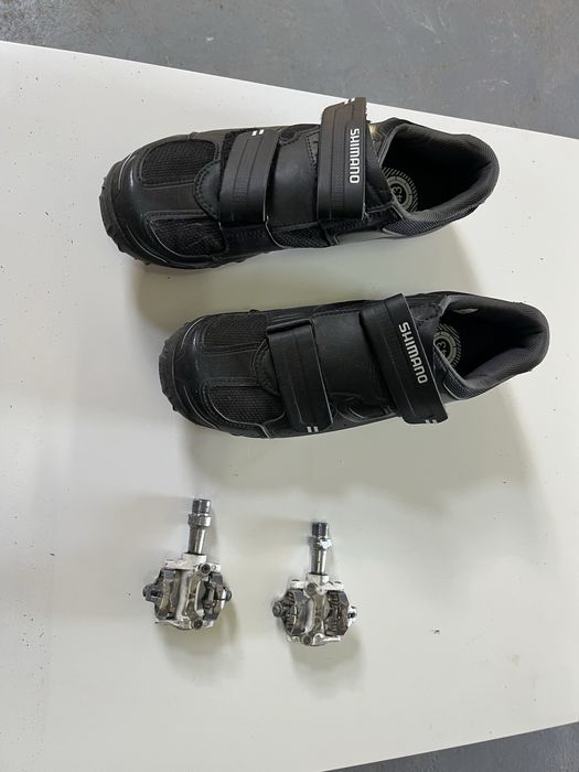 Sapatos Shimano SPD + Pedais Shimano SPD BTT – Tamanho 43