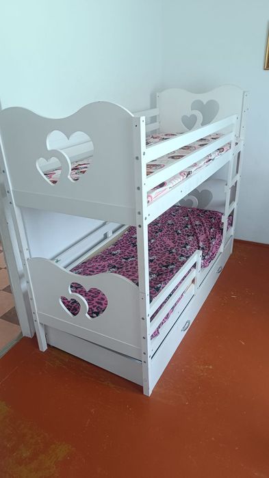Łóżko piętrowe białe dziecięce