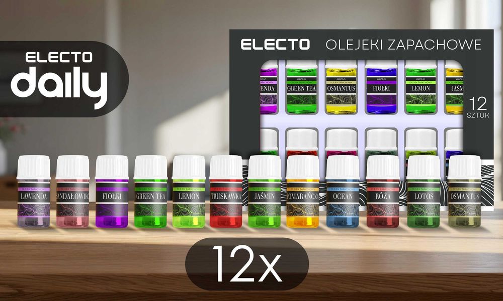 Nawilżacz Powietrza Dyfuzor Jonizator 4L Aromaterapia Pilot+12 Olejków