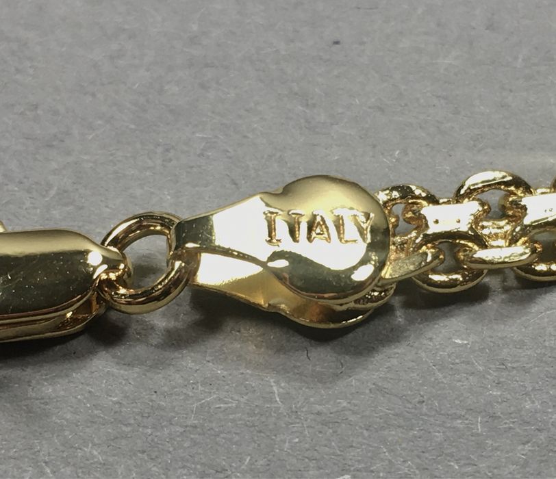Złoty męski łańcuszek VERSACE wybite próby•pozłacany 18K