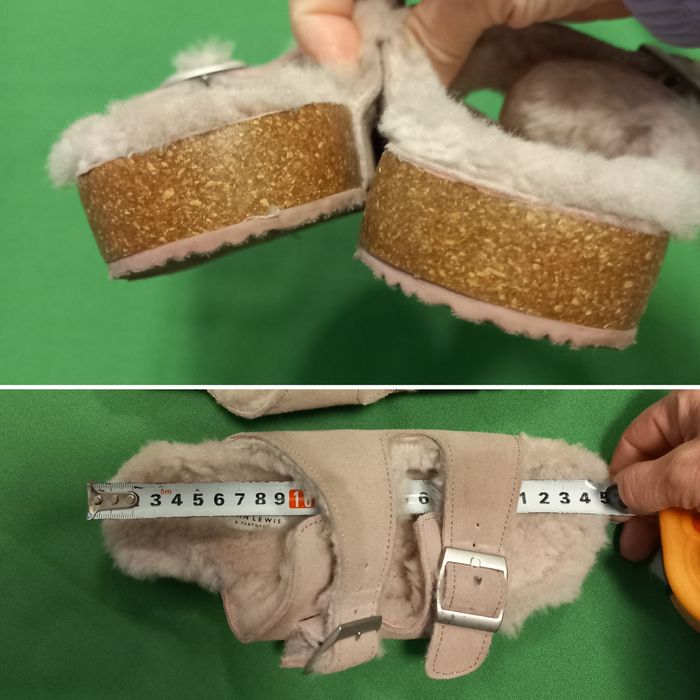 Шлёпанцы слайдеры из меха и замши John Lewis birkenstock