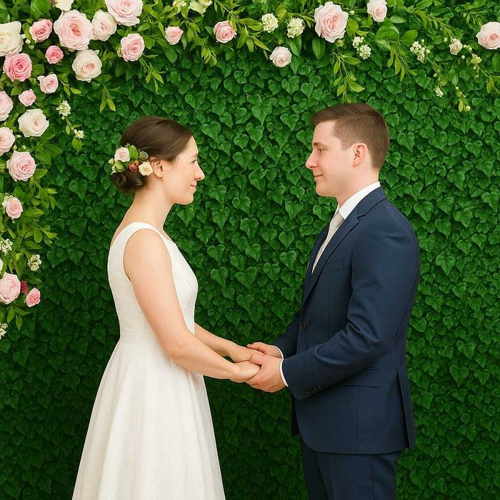 Painel Jardim Vertical de Parede com Plantas Artificiais de 60 x 40 cm