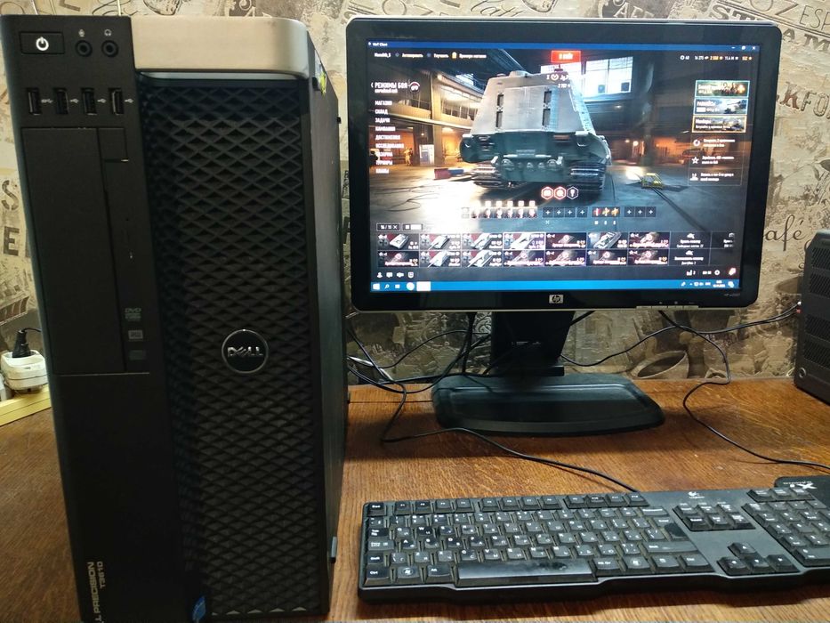 Компьютер игровой dell t5810 соке т2011 V4 12/24 ядер 15 гб озу.  4 гб