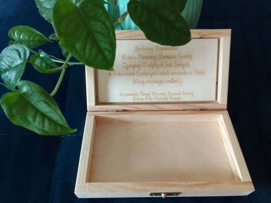 Pudełko na pieniądze chrzest, komunia, bierzmowanie, slub