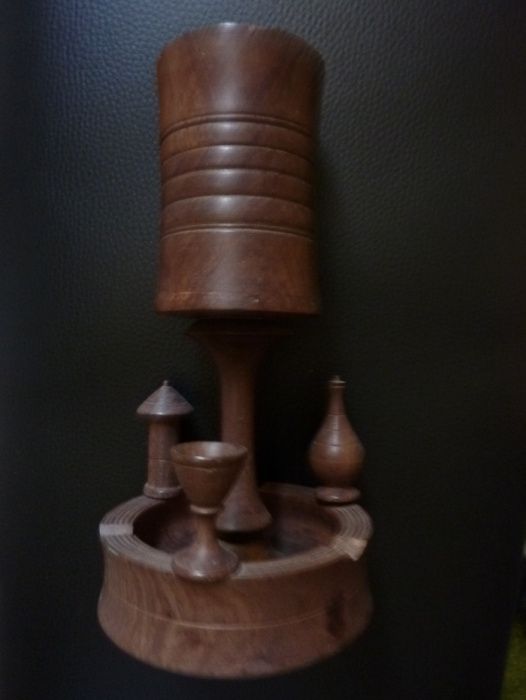 Cigarreira/ de Tabaco c/ Cinzeiro Africano