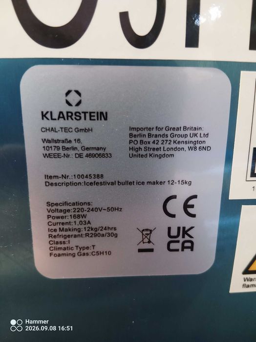Kostkarka do Lodu klarstein