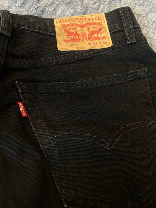 Мужские джинсы Levi's 505 (Оригинал) W32 L34 / Черные джинсы Левис