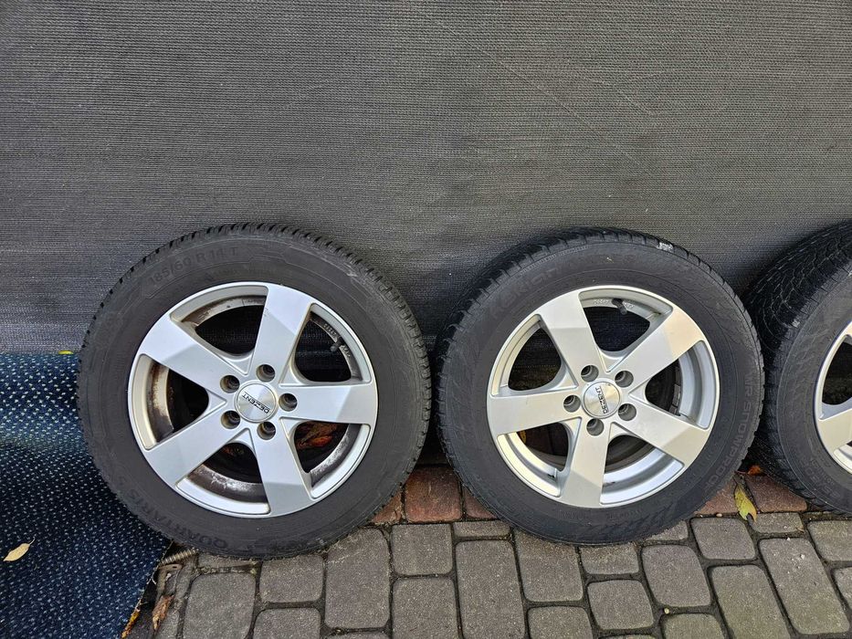 Koła Alufelgi 14 opony zimowe Dezent 185/60/14 6mm 5x100 niemieckie
