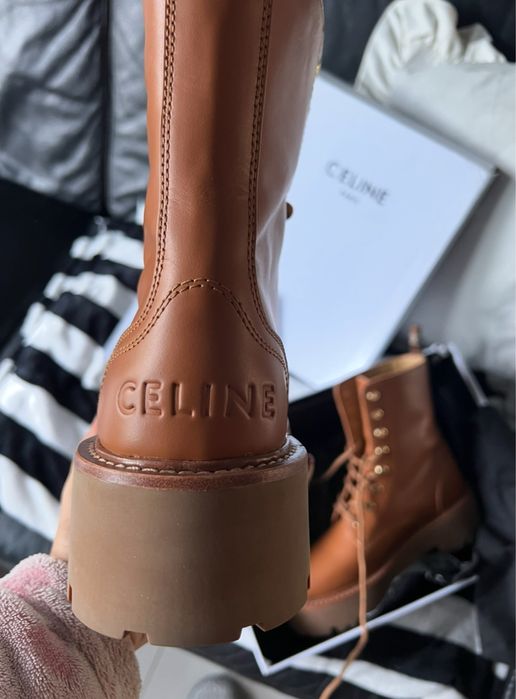 Botki trapery celine 37 skora bydleca