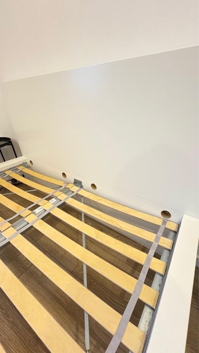 Cama de casal 140x200 cm branca