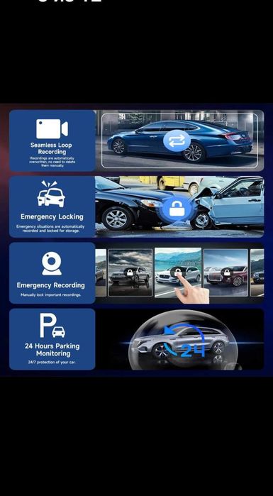 Е-АСЕ Автомобільний відеореєстратор GPS WIFI 4K 10,26 дюймів