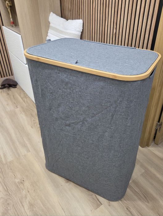 Cesto para roupa suja com 3 divisões 160 l
