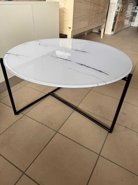 Stolik kawowy SEBA MEBLE CT-213 – biały marmur– POWYSTAWOWA