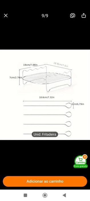 Grelha para air fryer