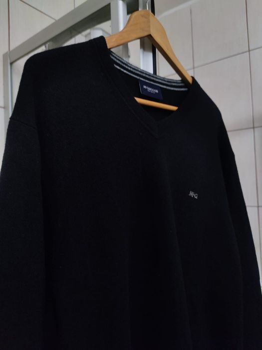 Sweter klasyczny McGregor XL męski czarny ciemny black wełna wełniany