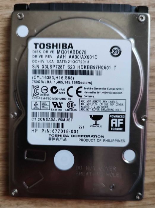Новий HDD на 750 GB - TOSHIBA MQ01ABD075