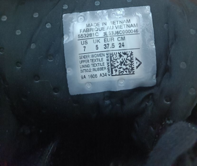 Converse All Star wysokie czarne r. 37,5. Idealny stan!