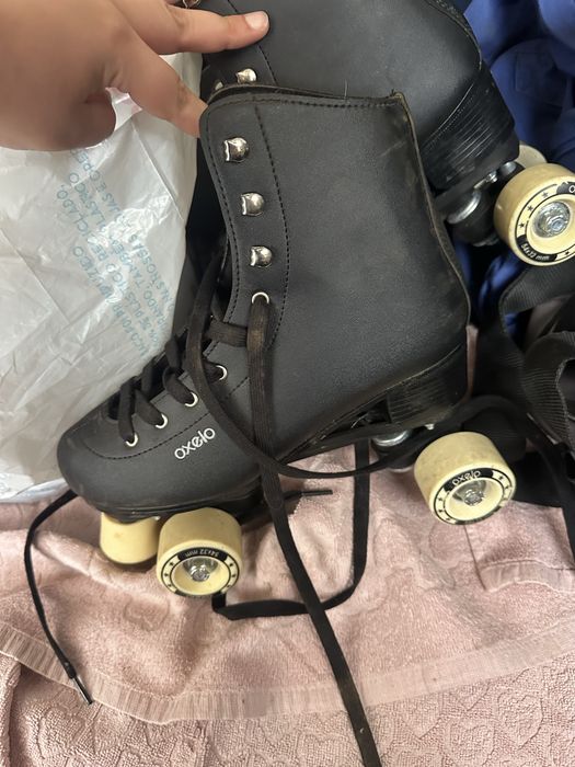 Conjunto de patins e proteções