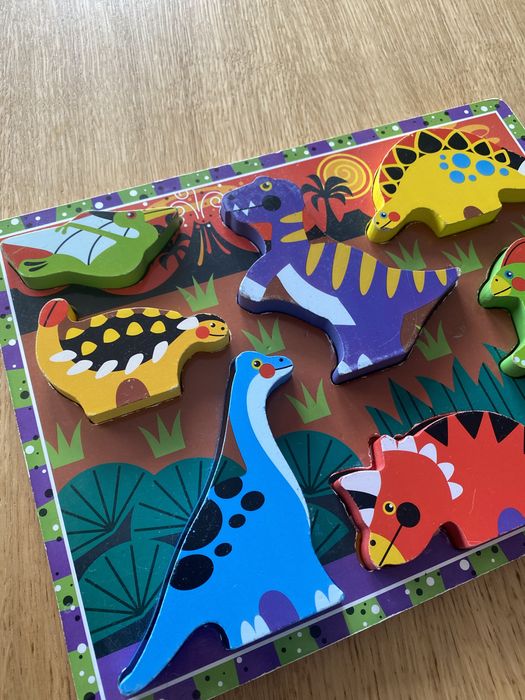 Melissa&Doug drewniane puzzle układanka dinozaury
