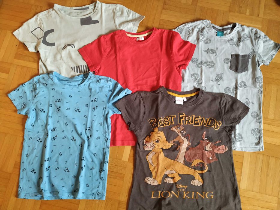 T-shirty bawełniane x 5 dla chłopca 128 cm (cena za całość)