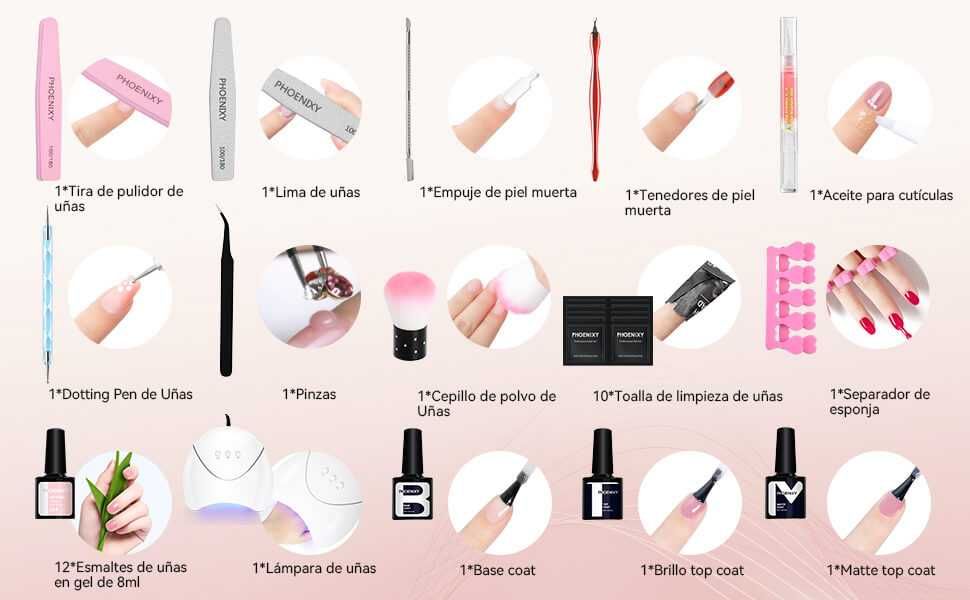 Catalisador unhas de gel UV LED + acessórios manicure + decoração NOVO