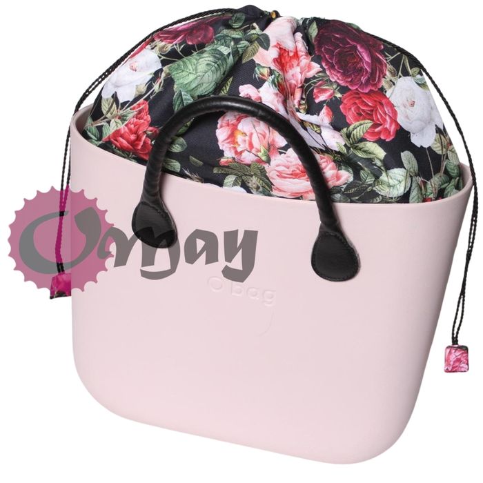 Czarny organizer do OBAG STANDARD WOREK kwiaty ogród 2kieszenie OMAY