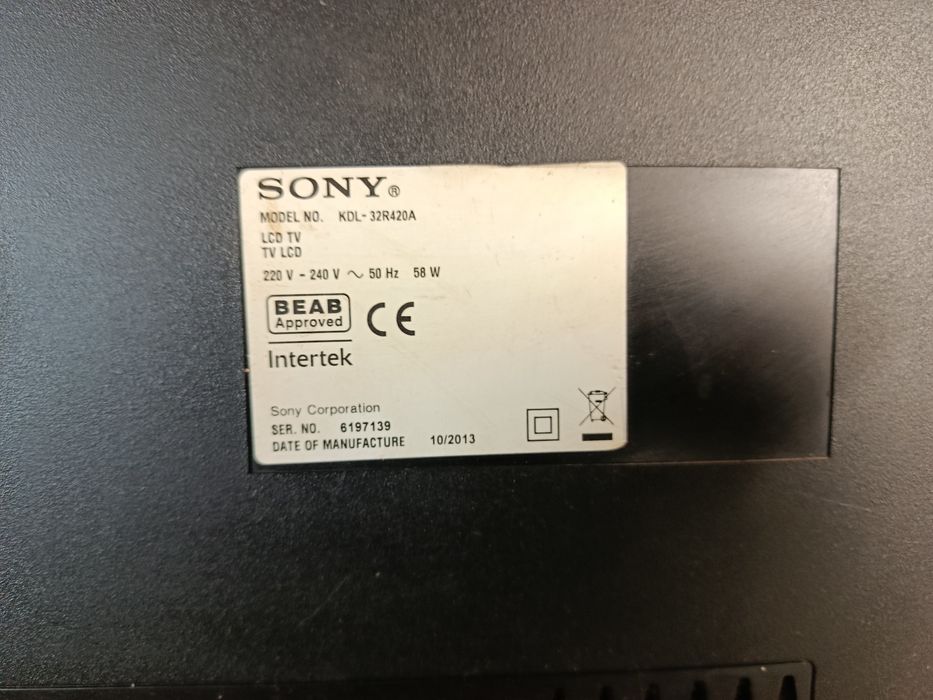 Sony LCD 32 R4 20 A.Na częsci lub do naprawy
