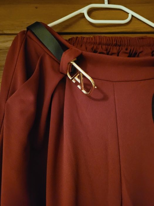 Spodnie damskie XL bordowe nowe