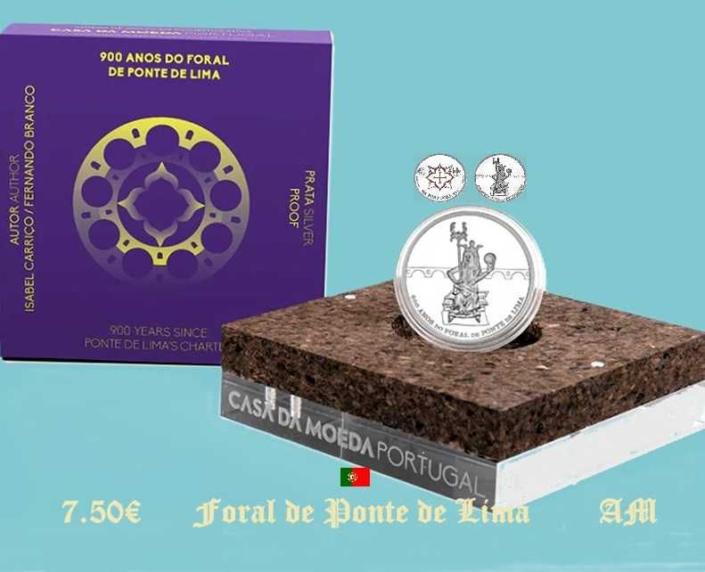 Portugal Moeda 7.50€ Foral de Ponte de Lima PROOF