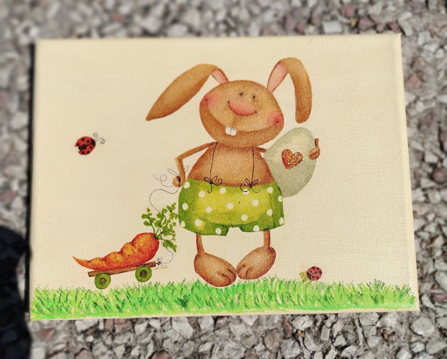 Pequena tela com coelho