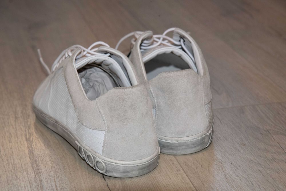 Buty skórzane białe  męskie Barefoot - ZAQQ QORE Low White