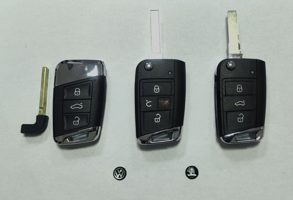 Выкидной ключ VW, Skoda, Seat, на 3, 4 кнопки после 2012г.в.