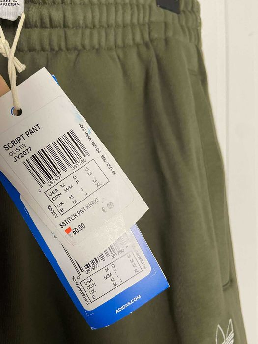 Dresy joggers męskie adidas zielone bawełniane org M