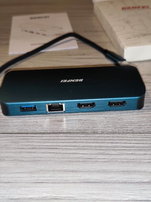BENFEI USB-C MST HUB Adapter 8w1 – HDMI, USB 3.0, PD, SD/TF, Ethernet