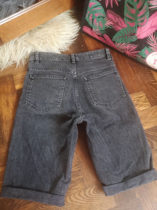 Szorty spodenki jeans wysoki stan biker xs/x