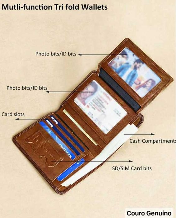 Carteira em pele - Novo