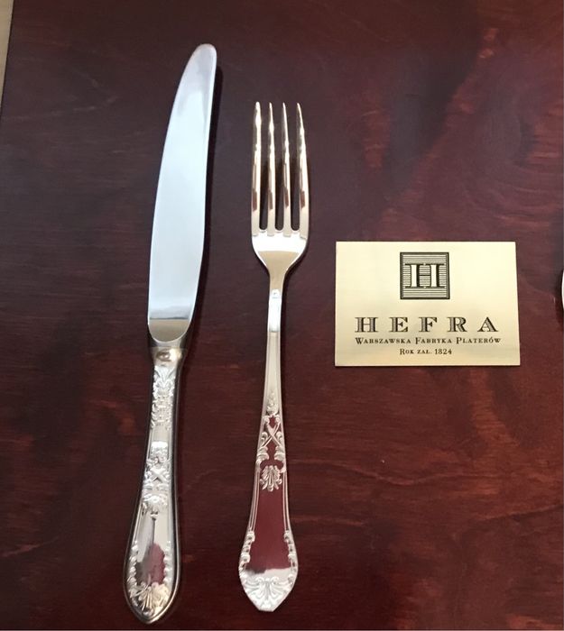 Kpl sztućców posrebrzanych Hefra wzór Romański