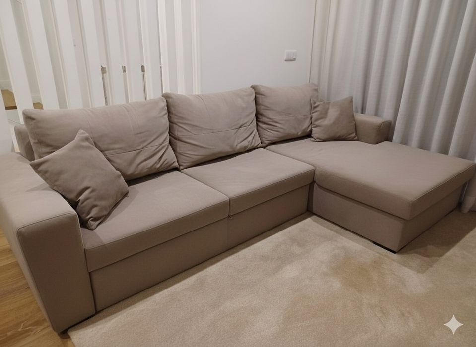 Sofá Premium ANTARTE | 3 Lugares + Chaise Longue (Baú e Cama)