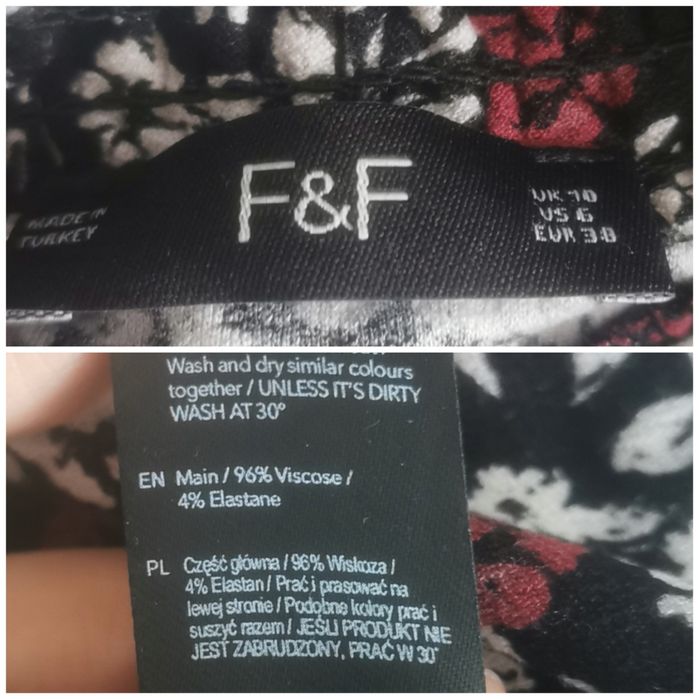 F&F sukienka 38 M z wiskozy romantyczne kwiaty