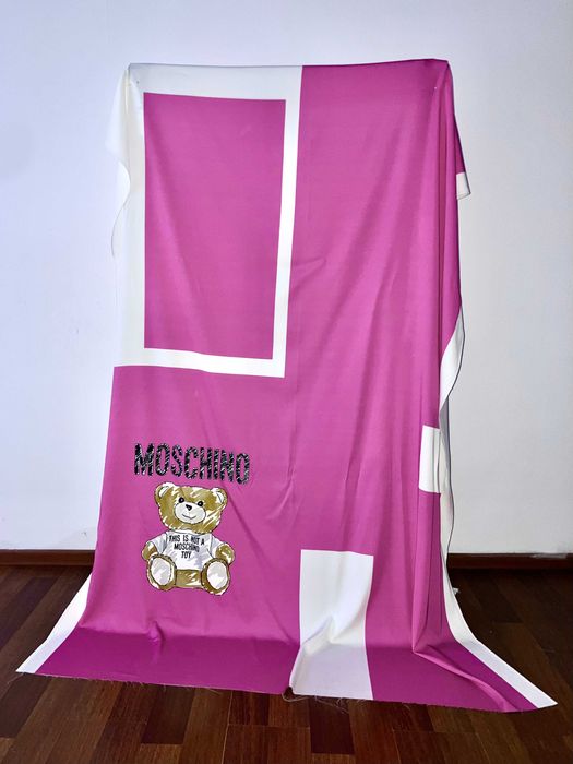 ekskluzywny materiał tkanina wiskoza Moschino Teddy Bear miś