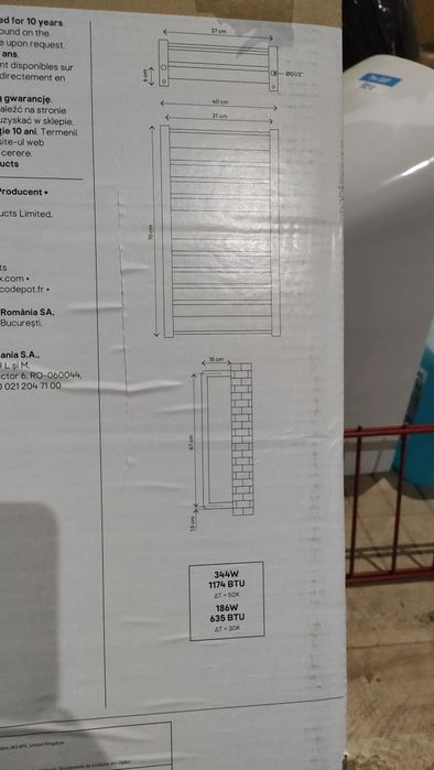 Grzejnik łazienkowy GoodHome Loreto 40 x 70 cm antracyt