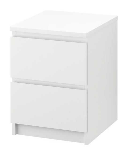 Mesa cabeceira branca 2 gavetas IKEA